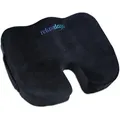 Relaxdays Sitzkissen, Schwarz, Kunststoff, Textil, 46x7x36 cm, Wohntextilien, Kissen, Sitzkissen