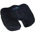 Ergonomisches Sitzkissen, Memory Foam Mit Gel, Büro, Auto, Rollstuhl, Druckentlastendes Stuhlkissen, Schwarz - Relaxdays
