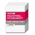 6er Set Polystyrol Platten weiß I DIN A4 Kunststoff-Hartplatten PS Zuschnitte I 21 x 29,7 cm I 2 mm Stärke I für Modellbau Architektur DIY I mag265