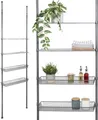 bremermann Teleskop-Regal mit 2 Körben 2 Ablagen, Badregal, Waschmaschinenregal, Allzweckregal für viele Wohnbereiche geeignet, Teleskop-Stange höhenverstellbar bis max. ca. 290 cm, grau