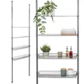 bremermann Teleskop-Regal mit 2 Körben 2 Ablagen, Badregal, Waschmaschinenregal, Allzweckregal für viele Wohnbereiche geeignet, Teleskop-Stange höhenverstellbar bis max. ca. 290 cm (Grau)