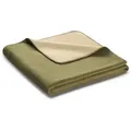Biederlack Kuscheldecke Melange 150 x 200 cm Mischgewebe Oliv