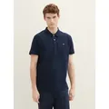 TOM TAILOR Poloshirt Poloshirts Piqué Poloshirt aus Baumwolle grau M