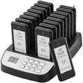 VEVOR Kabelloses Pager-System 16 Anrufbeantworter Gäste-Warteschlangenrufe
