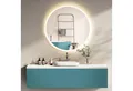 HOKO Badspiegel Schwarz mit beleuchtung, led spiegel rund 60cm / 80cm mit Licht (Warmweiß - Kaltweiß - Neutral. Licht mit Touch Schalter und mit Wandschalter einschaltbar. Memory-Funktion.IP44, 5mm HD Glass, ULM), LED Wandspiegel, Badezimmerspiegel, Rund Spiegel