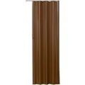 Tectake Falttür  Doppelwandprofil Mit Schiebegriff Zuschneidbare Höhe  10 x 80 x 203 cm Teak
