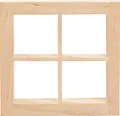 HobbyFun Miniatur Fenster quadratisch 7.0x7.0 cm Holz Winter Deko 1.1 cm Stärke