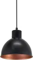 EGLO Pendelleuchte TRURO 1 Hängelampe, Esstischlampe, Stahl, schwarz, kupfer, E27, ohne Leuchtmittel, Wohnzimmerlampe, 1 flammig, Vintage, Industrial, Retro, 110x21cm