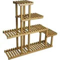 BERLINLODGE Pflanzregal HxBxT 95x105x25cm 5 Ablagen Outdoor Tanne Holz Blumentreppe Standregal Regal Blumenständer