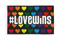 AZ FLAG - Flagge Regenbogen Die Liebe Gewinnt - 150x90 cm - Love Wins Fahne 100% Polyester mit Messing-Ösen - 110g