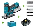 Makita DJV185Z 18V Akku-Stichsäge DJV185 Set + 1x Akku 5Ah + Koffer + 11 Blätter