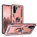 LBH Outdoor Hülle für Huawei P30 Pro Armor Militär Stoßfest Handyhülle 360 Grad Metal Ring Halter Ständer Schutzhülle für Handyhalterung Auto Magnet Rosegold