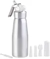 Rosenstein & Söhne Sahnesprüher: Sahnespender für Schlagsahne, Cremes und Soßen, 500 ml, 3 Aufsätze (Sahnebereiter, Edelstahl Sahnespender)