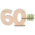 Spruchreif | XL-Gästebuch aus Holz | Holz Schild Gästebuch | Deko Zahlen 60 | Extra große Jahreszahlen | Geschenkidee zum 60.Geburtstag | Geburtstag | Jubiläum | Geschenk Mann Frau