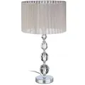 Relaxdays Nachttischlampe Kristall Silber,Grau