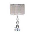 Nachttischlampe kristall Tischleuchte Leselampe Designerlampe grau zylindrisch