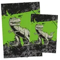 itenga Sammelmappe Zeichenmappe Künstler A3 und A4 Kunst Mappe TREX Dinosaurier