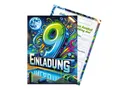 LIMONIA Einladungskarten Graffiti zum Kindergeburtstag Mädchen Jungen Einladungen neon, Einladungskarten zum 9. Geburtstag mit Graffiti Motiv