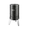 Petromax Feuertonne Pyron Black | Raucharmes Feuer mit Sekundärverbrennung | Edelstahl schwarz | Inkl. Ascheschale & Standbeinen | Für Garten & Terrasse | Zur Plancha erweiterbar