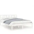 vidaXL Massivholzbett Weiß 150x200 cm 5FT King Size1085792