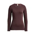 Conta Thermo Langarm Shirt, Longshirt mit natürlicher Baumwolle, wärmende Unterwäsche für Damen, Rundhalsausschnitt, Damenbekleidung, in Farbe Burgund Melange, Größen: 36/XS - 50/4XL
