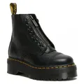 DR. MARTENS Sinclair Gemilltes Nappaleder Plateaustiefel Schnürboots Plateauboots, Chunky Boot mit Front-Reißverschluss schwarz 43 EU