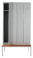 Garderobenschrank Kleiderspind Stahlspind Metallspind mit Sitzbank Spind Spint