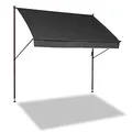 Angerer Klemmmarkise Style mit Handkurbel, Terrasse/Balkon, einfache Montage ohne Bohren, Made in Germany, hochwertiger Stoff, UV-beständig, höhenverstellbar, wasserabweisend, 250 cm Dunkelgrau