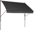 Angerer Klemmmarkise anthrazit - 250 cm breit - Balkonmarkise ohne Bohren