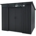PERGART Gerätehaus "Lübeck 89", Metall, BxHxT: 238 x 203 x 278 cm (Außenmaße inkl. Dachüberstand) - grau