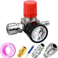 Druckminderer 1/4 Zoll Luftkompressor Druckregler Manometer für Reifen Luftbü...