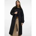 Vero Moda Trenchcoat VMCHLOE LONG TRENCHCOAT GA NOOS Zweireiher mit Bindegürtel, Oversized schwarz L (40)