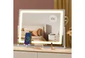 SONGMICS Schminkspiegel mit Beleuchtung, Kosmetikspiegel Touch-Steuerung, dimmbar, Handyhalter, verstellbares LED-Licht, mit USB-A und USB-C, 58 x 43 cm