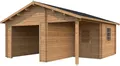 Palmako Garage Irene/Roger, BxTxH: 564x601x321 cm, mit Anbau, ohne Tor, hellbraun