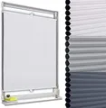 WOLTU Wabenplissee ohne Bohren verdunkelung Thermo Doppelplissee Klemmfix Zweifarbig 100x130cm Weiß-Weiß, Plissee Faltrollo Sonnen-, Sicht- & Schallschutz, Jalousie Plisseerollo für Fenster & Tür