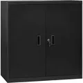 Woltu Aktenschrank, Schwarz, Metall, 1 Fächer, Rechteckig, 90x92.5x40 cm, Arbeitszimmer, Aktenschränke
