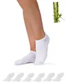 Snocks Premium Bambus Sneaker Socken Herren und Damen 6 Paar - Weiche Atmungsaktive Knöchelsocken gegen Schweißfüße - Ideal für Sport und Alltag Gr.39-42 Farbe Weiß