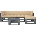 4-tlg. Paletten-lounge-set Grau Imprägniertes Kiefernholz Vidaxl