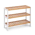 ZELLER PRESENT SCHÖNER LEBEN. PRAKTISCH WOHNEN. Schuhregal m. 3 Ablagen, Bamboo/MDF, weiß
