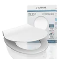 SCHÜTTE WC-Sitz SLIM mit Absenkautomatik und Schnellverschluss aus Duroplast, Toilettendeckel mit 175kg Belastbarkeit, Toilettensitz mit Brille, Klodeckel für WC, Klobrille Weiß