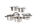 Zwilling Kochtopfset Zwilling Simplify, Edelstahl, Metall, Glas, 5-teilig, 16 cm,20 cm,16 cm, 2 L,3,5 L,6 L,3 L,1,5 L, rund, Messskala, backofengeeignet, breiter Schüttrand, Abgießfunktion, geschmacksneutral,backofengeeignet, Kochen, Töpfe, Topfsets