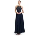 Vera Mont Abendkleid Damen rückenfrei Spitze blau S (36)