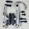 Tektro 857AL V-Brake Bremse silber mit Bremsbelag für Alu Felge Montagematerial