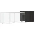 vidaXL Hühnerstall Hühnerkäfig Anthrazit 300x91x100 cm Verzinkter Stahl Hühnerstall schwarz