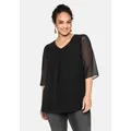 Sheego Tunika Große Größen im Lagenlook, mit Chiffon schwarz 48