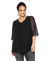Sheego Damen Große Größen Tunika im Lagenlook, mit Chiffon Businessmode elegant V-Ausschnitt -
