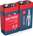 2x ANSMANN Alkaline 9V Block Batterie – E-Block 6LR61 MN1604 (2 Stück)