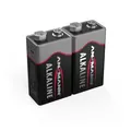 ANSMANN Batterie Blockbartterie Red Alkaline E-Block 6LR61 9V Block 2 Stück