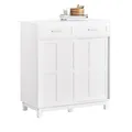 SoBuy Schuhschrank Buffet Küchenschrank Sideboard mit Schiebetüren Weiß FSB84-W