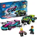 LEGO 60396 City Tuning Rennautos Spielzeug-Set, enthält 2 anpassbare Spielzeugautos mit baubaren Upgrades und 2 Rennfahrer-Minifiguren für Fans d...